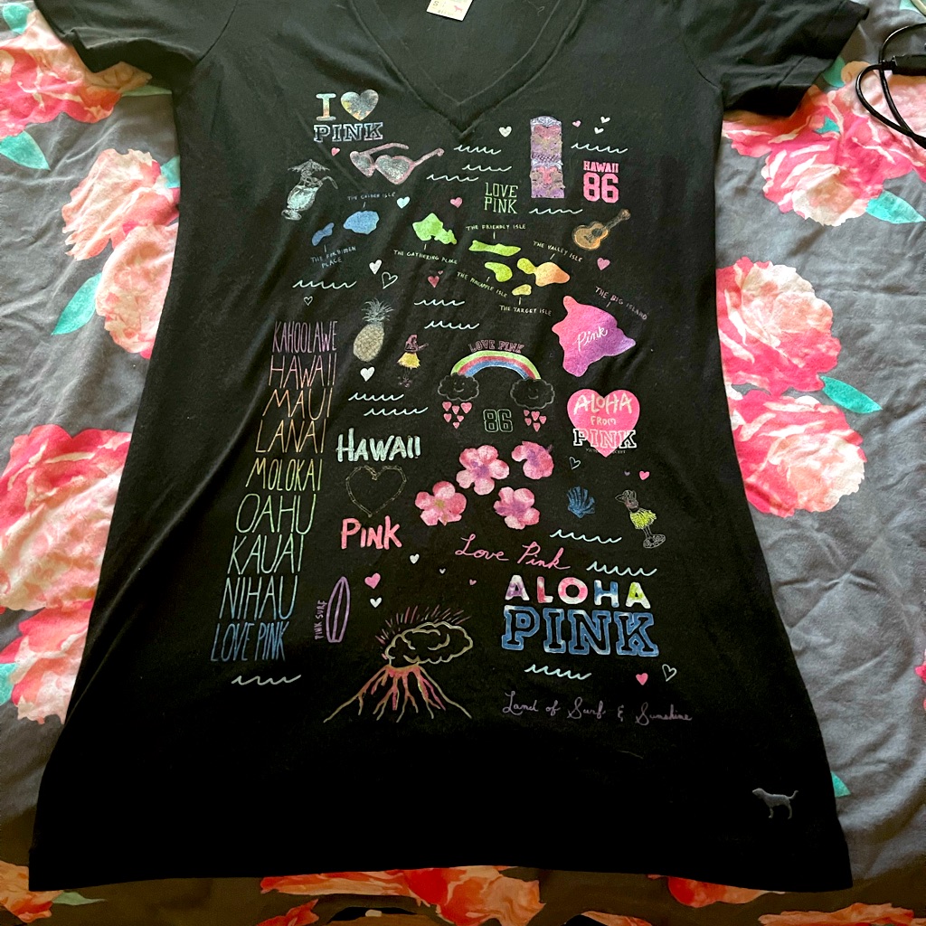 New Rare Vs Pink Hawaii Tee